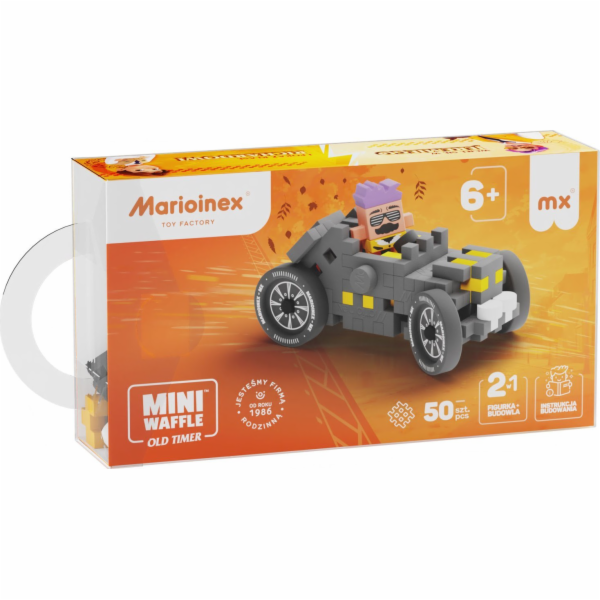 Marioinex Mini Waffle Cars 50dílné závodní auto, šedé