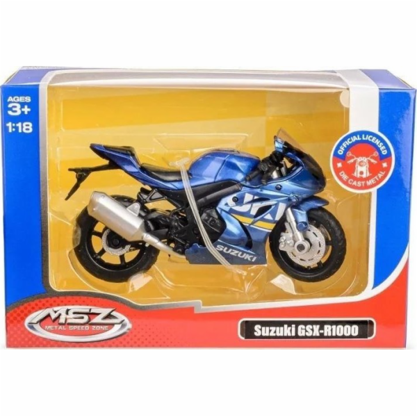 Daffi Motocykl MSZ 1:18 Suzuki GSX-R1000 modrý