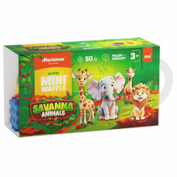 Marioinex Mini vaflové kostky - Zvířátka Savanna 50 kusů