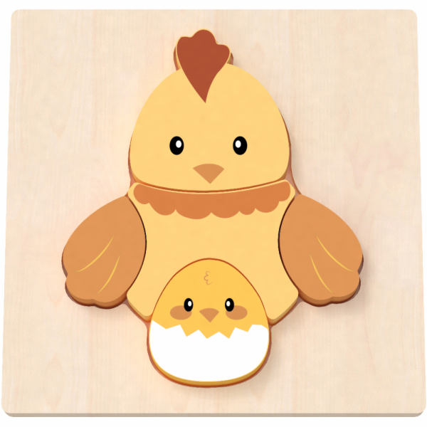 BABU - Ručně vyráběné puzzle - Slepička a Kuřátko