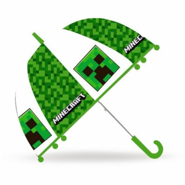 Kids Euroswan Minecraft Manual Průhledný zelený deštník