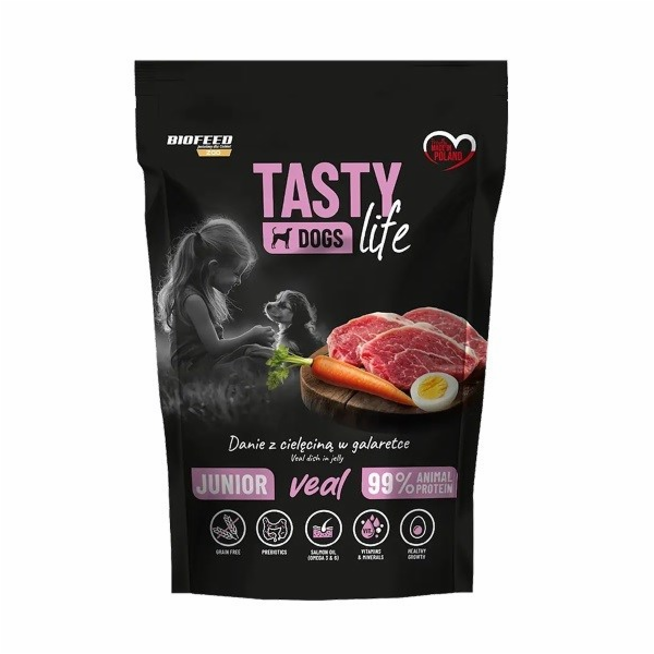 BIOFEED Tasty Dog Life Telecí 90 %, 500g sáček