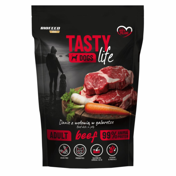 BIOFEED Tasty Dogs Life Beef - vlhké krmivo pro psy - 500g