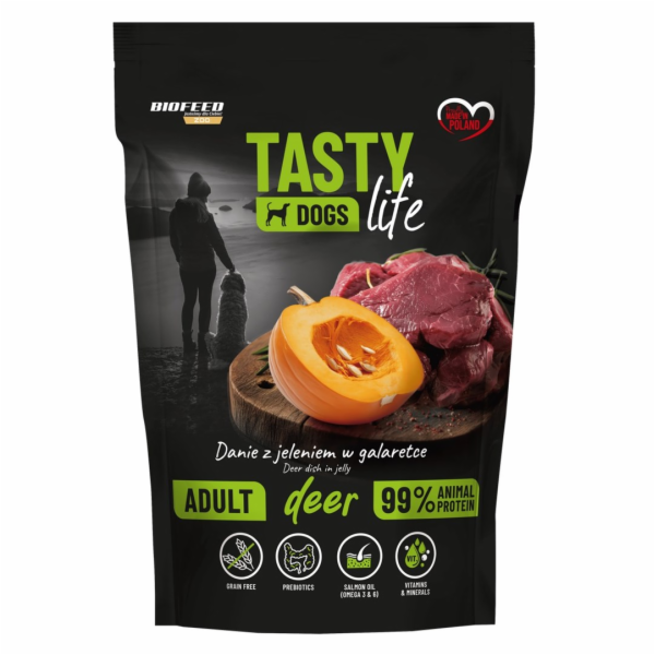 BIOFEED Tasty Dogs Life Deer - vlhké krmivo pro psy - 500g