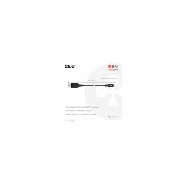 Club3D Kabel USB-C na DisplayPort 2.1 DP54 Bi-Directional...