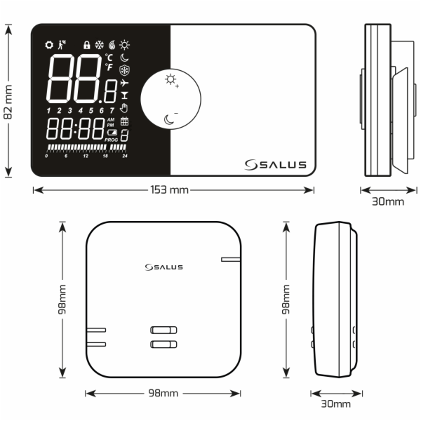 Termostat bezdrátový programovatelný týdenní  SALUS 091PR...