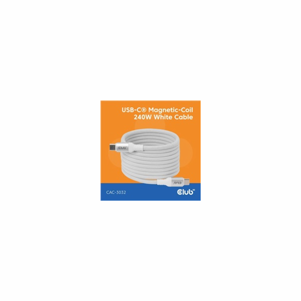 Club3D Kabel magnetický USB-C, 240W PD3.1, 480 Mbps, 2m, ...