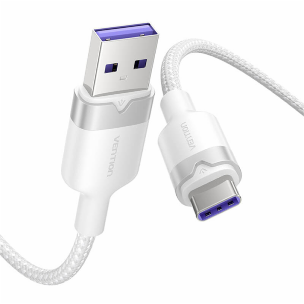 Kabel USB 2.0 A na USB-C 6A Vention CTOWH 2M (bílý)