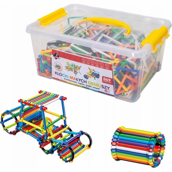 ASKATO Stavební kostky Little Geniuses - Tyčinky 869 dílků