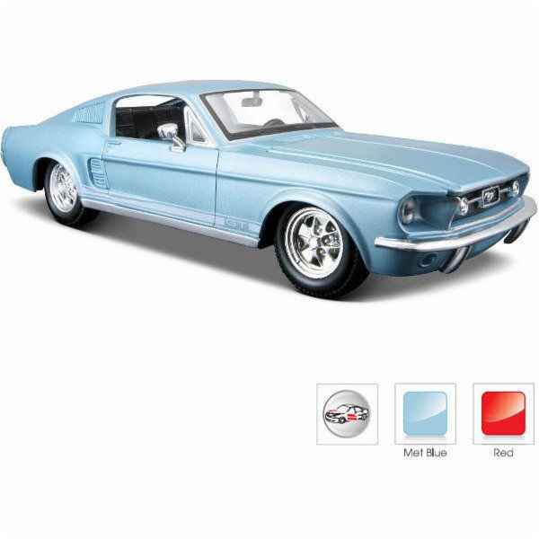 Maisto Ford Mustang GT 1967 šedý kompozitní model v měřít...