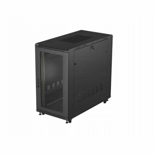 Lanberg 19" 22U 600x1200 černá stojící racková skříň s pe...