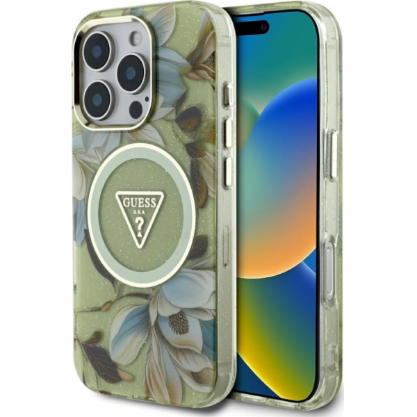 Guess Pouzdro Glitter Flowers Triangle Buttons MagSafe pr...