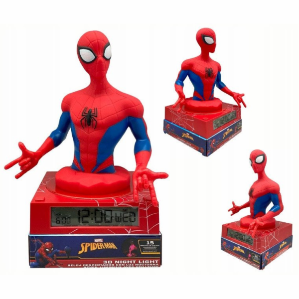 Kids Euroswan *****Spiderman 3D noční světlo s budíkem 86512