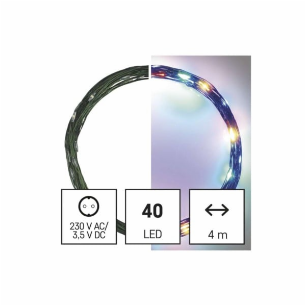 LED vánoční nano řetěz zelený, 4 m, venkovní i vnitřní, m...