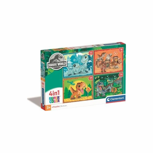 Clementoni - Puzzle 4v1 Jurský svět (12+16+20+24 dílků)