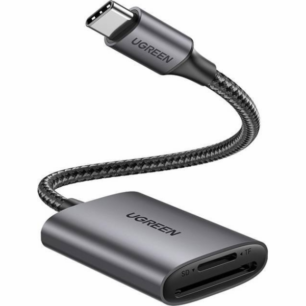 UGREEN Čtečka karet SD/TF Ugreen CM401 USB C 5 Gb/s – šedá
