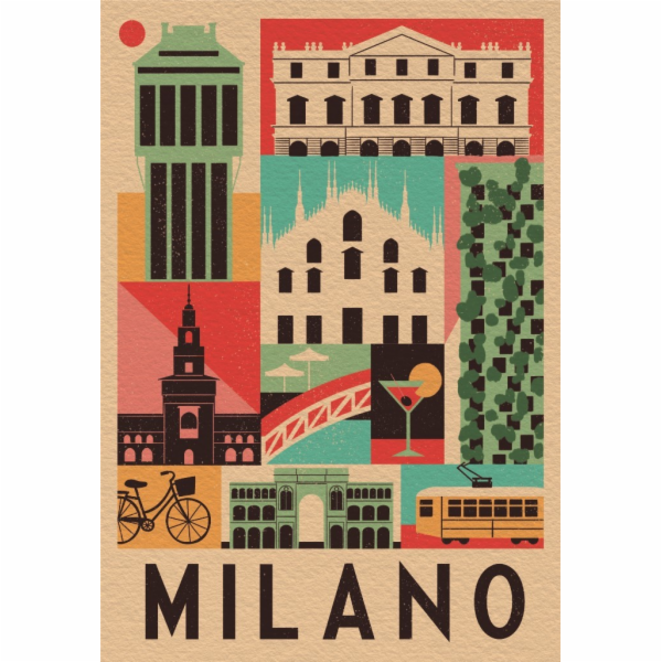 Clementoni - Puzzle 1000 Style in the city Milano Compact...