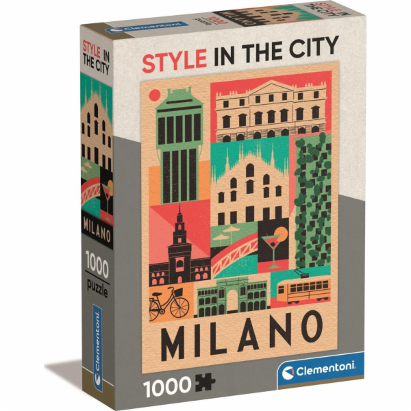 Clementoni - Puzzle 1000 Style in the city Milano Compact...