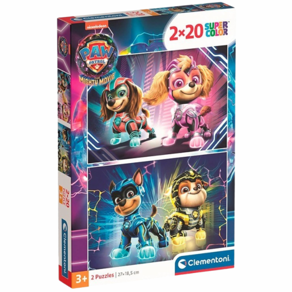Clementoni - Puzzle 2x20 Tlapková Patrola ve velkofilmu