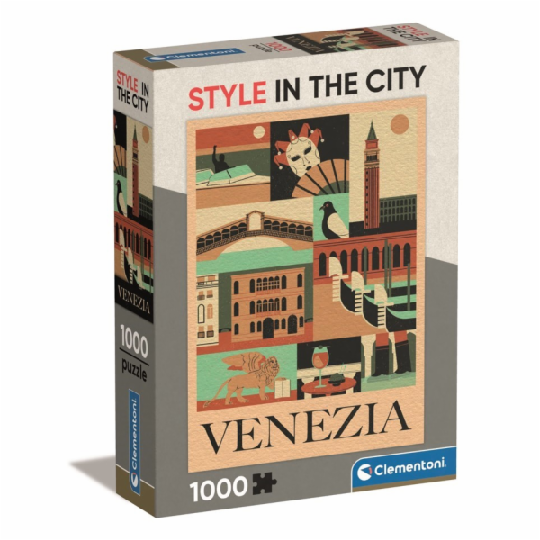 Clementoni - Puzzle 1000 Style in the city Benátky Compac...