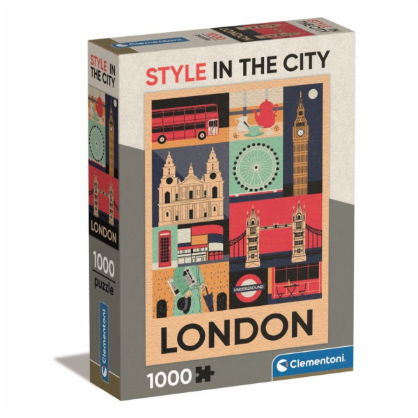 Clementoni - Puzzle 1000 Style in the city Londýn Compact...