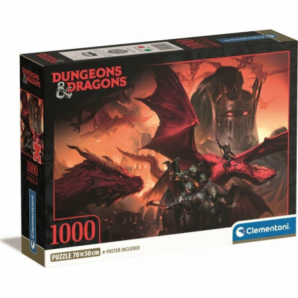 Clementoni - Puzzle 1000 Dungeons & Dragons - Compact