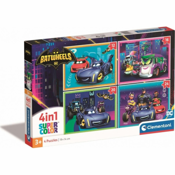 Clementoni - Puzzle 4v1 Batwheels 4v1 (12+16+20+24 dílků)