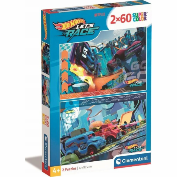 Clementoni - Puzzle 2x60 Hot Wheels