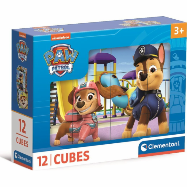 Clementoni - Obrázkové kostky - Tlapková Patrola 12 kostek