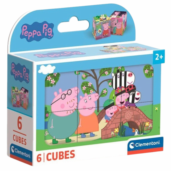 Clementoni - Obrázkové kostky - Prasátko Peppa 6 kostek