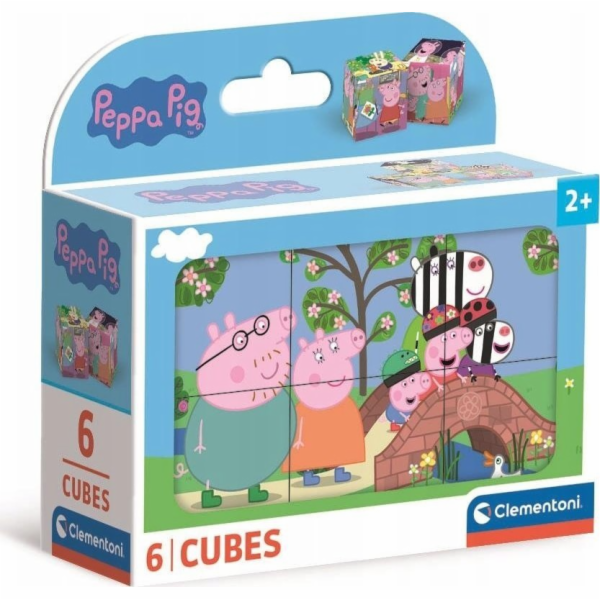 Clementoni - Obrázkové kostky - Prasátko Peppa 6 kostek