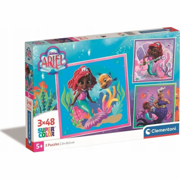 Clementoni - Puzzle 3x48 Disney Ariel