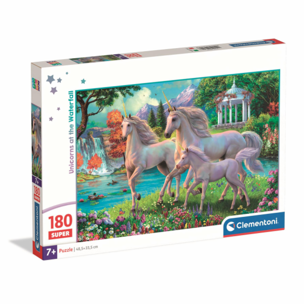 Clementoni - Puzzle 180 Super Jednorožci u vodopádu