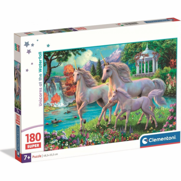 Clementoni - Puzzle 180 Super Jednorožci u vodopádu