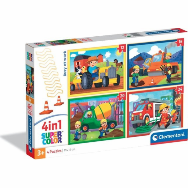 Clementoni - Puzzle 4v1 Zaneprázdnění v práci