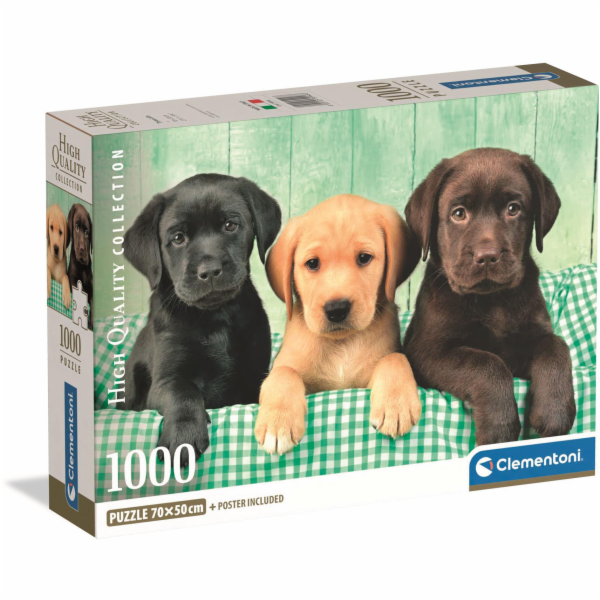 Clementoni - Puzzle 1000 Tři labradoři