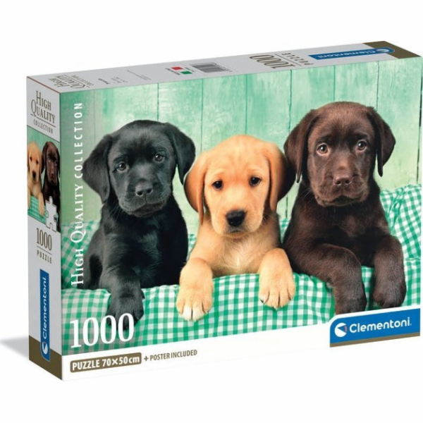 Clementoni - Puzzle 1000 Tři labradoři