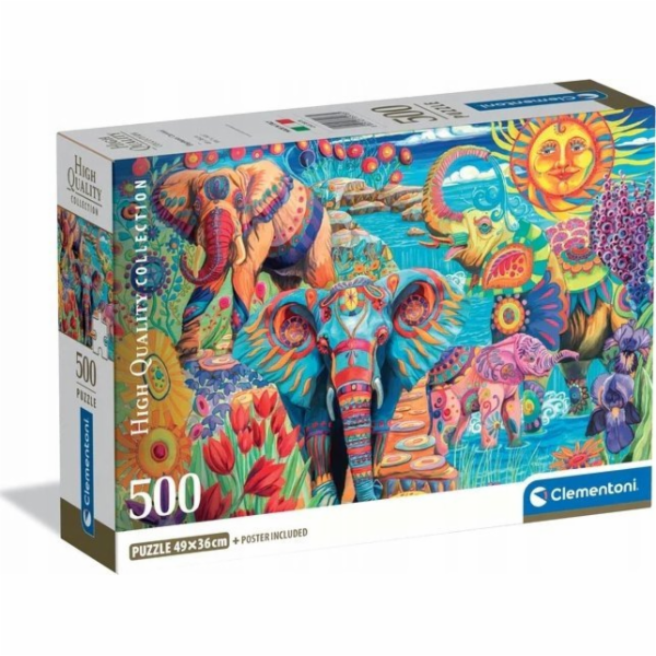 Clementoni - Puzzle 500 Karneval slonů