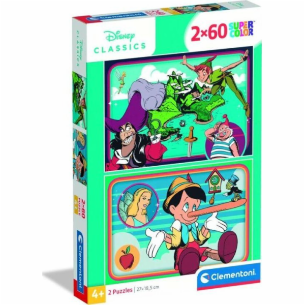 Clementoni - Puzzle 2x60 Disney Klasika