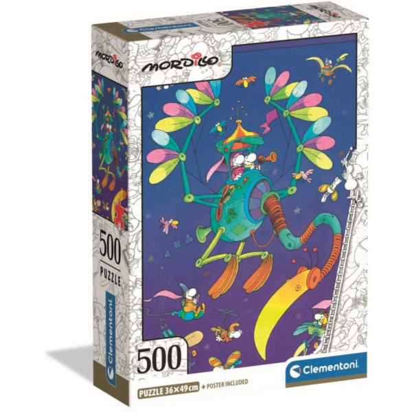 Clementoni - Puzzle 500 Mordillo Létající stroj