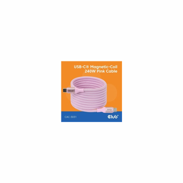 Club3D Kabel magnetický USB-C, 240W PD3.1, 480 Mbps, 2m, ...