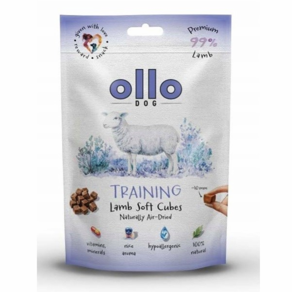 OLLO Air Dried Training Lamb Cubes - pamlsek pro psa - 80g