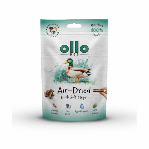 OLLO Air-Dried Duck strips - pamlsek pro psa - 80g