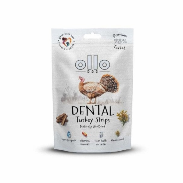 OLLO Air Dried Dental Turkey Strips - pamlsek pro psa - 80g