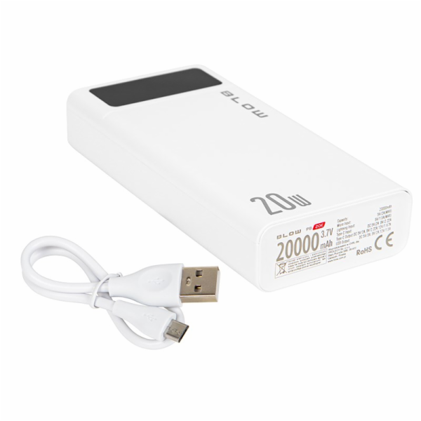BLOW Power Bank 20000mAh QC+PD 20W + lightning PB20E