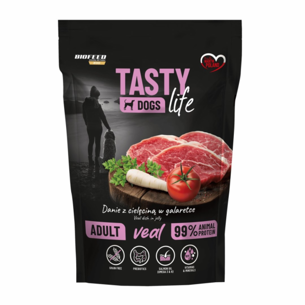 BIOFEED Tasty Dogs Life Veal - vlhké krmivo pro psy - 500g