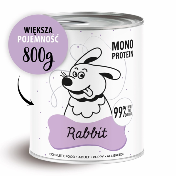 PAKA ZWIERZAKA Pepe Rabbit - vlhké krmivo pro psy - 800g