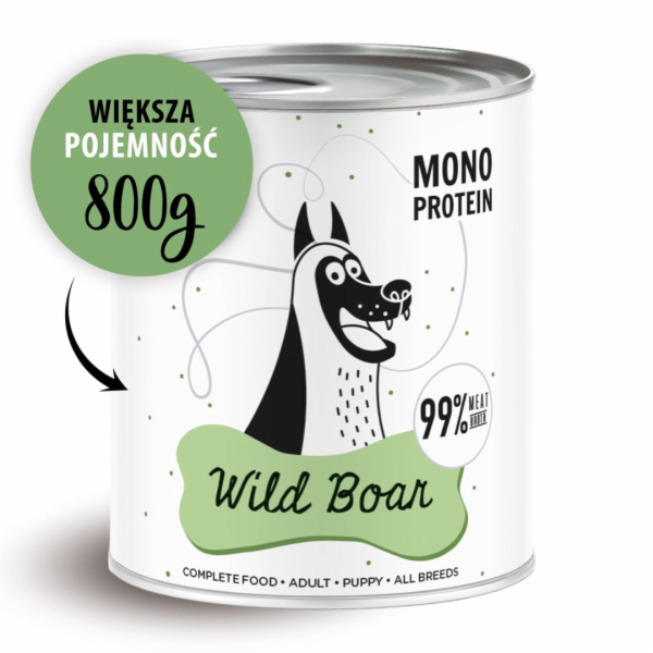 PAKA ZWIERZAKA Pepe Wild Boar - vlhké krmivo pro psy - 800g