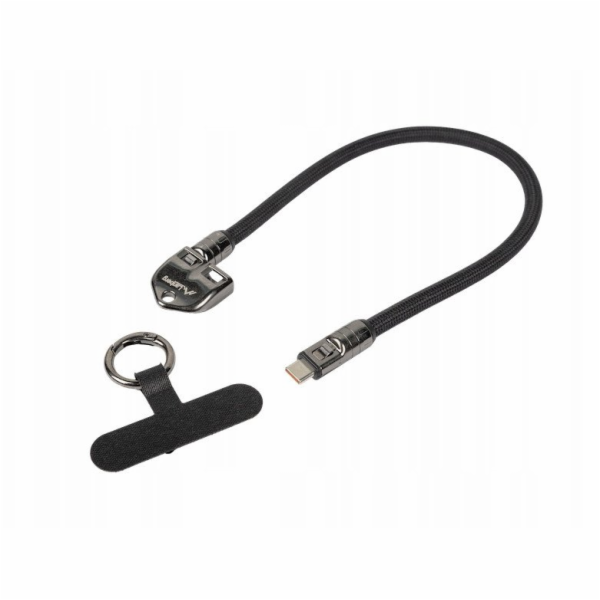 Lanberg Kabel USB-C M/M na krk/klíčenku 0,3 m 240 W černý