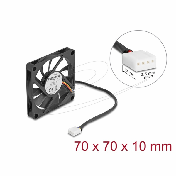 Delock - Ventilátor skríne - axial - 70 mm - cerná